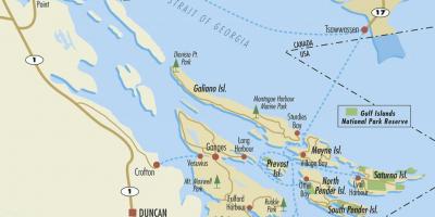 რუკა gulf კუნძულები ძვ. წ. კანადა