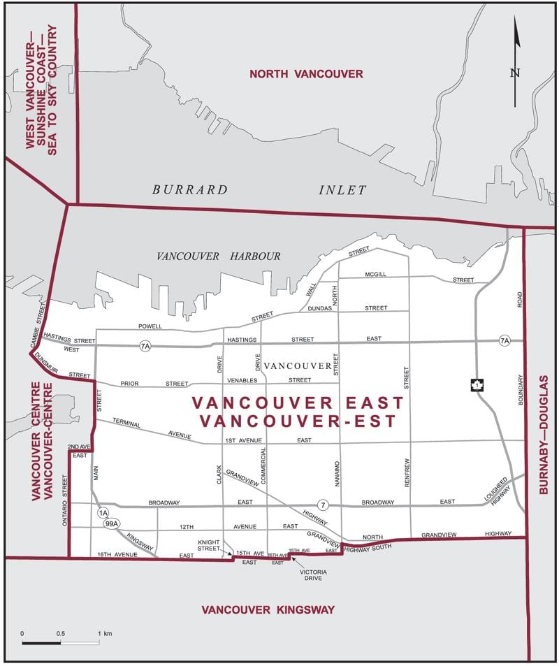 რუკა აღმოსავლეთ vancouver 