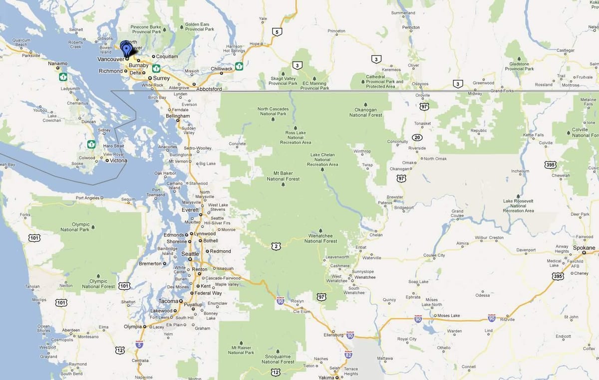 რუკა ვან vancouver