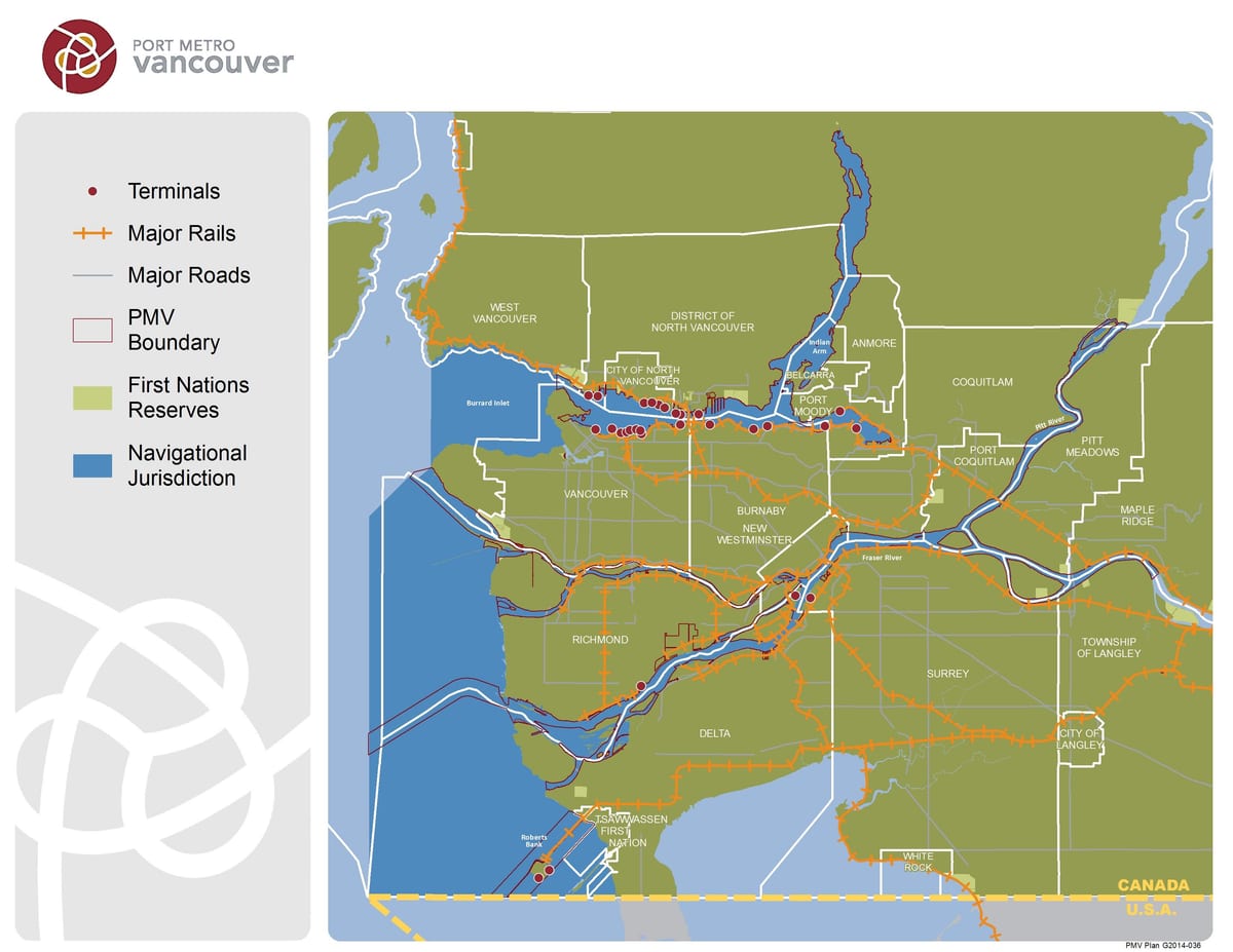 რუკა პორტი მეტრო vancouver