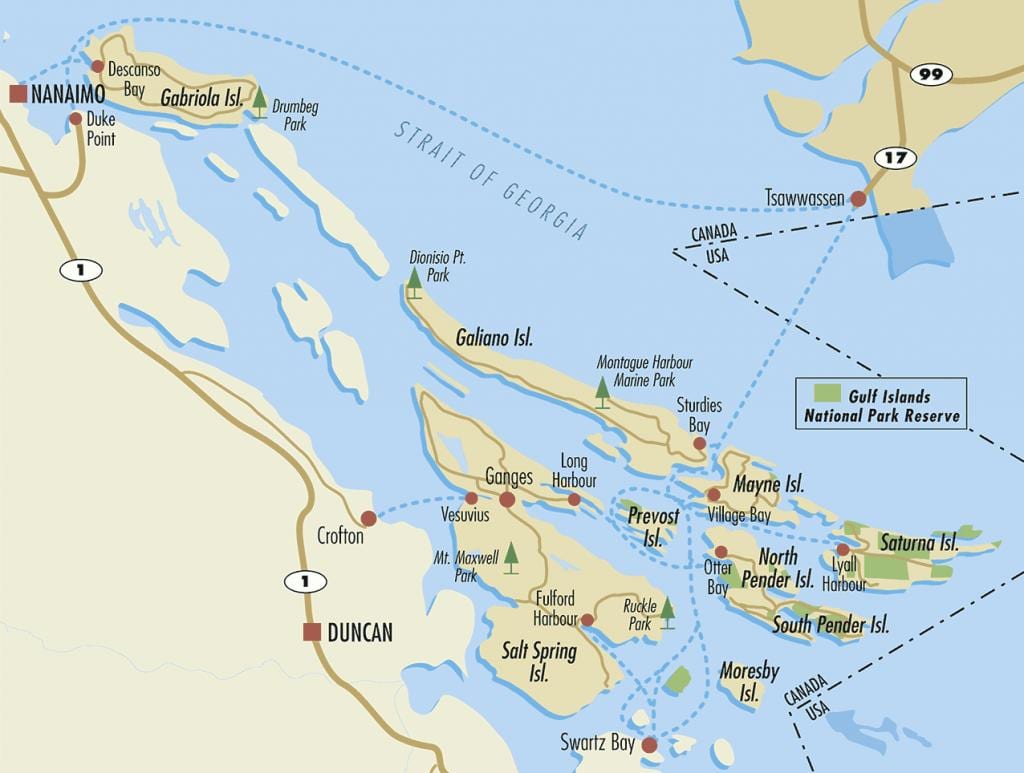 კანადის gulf კუნძულების რუკა