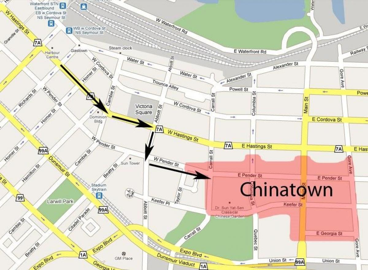 რუკა chinatown vancouver