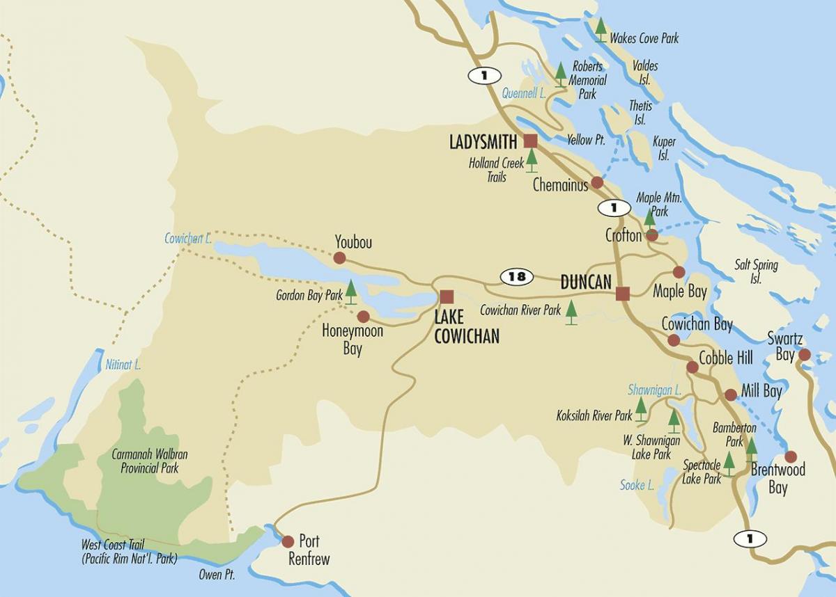 რუკა duncan ვანკუვერის კუნძულზე 