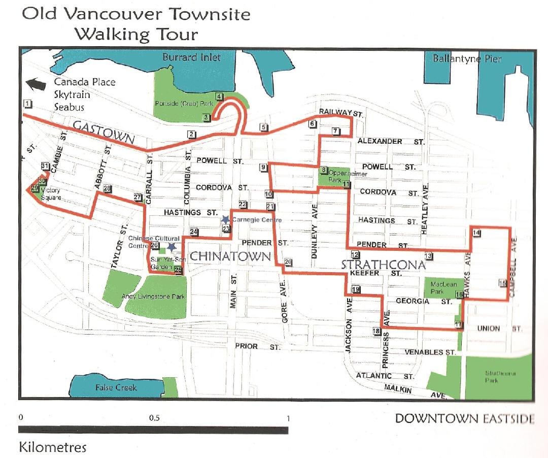vancouver walking ტური რუკა