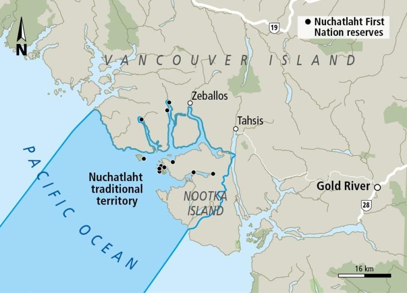 რუკა vancouver კუნძული პირველი ერების