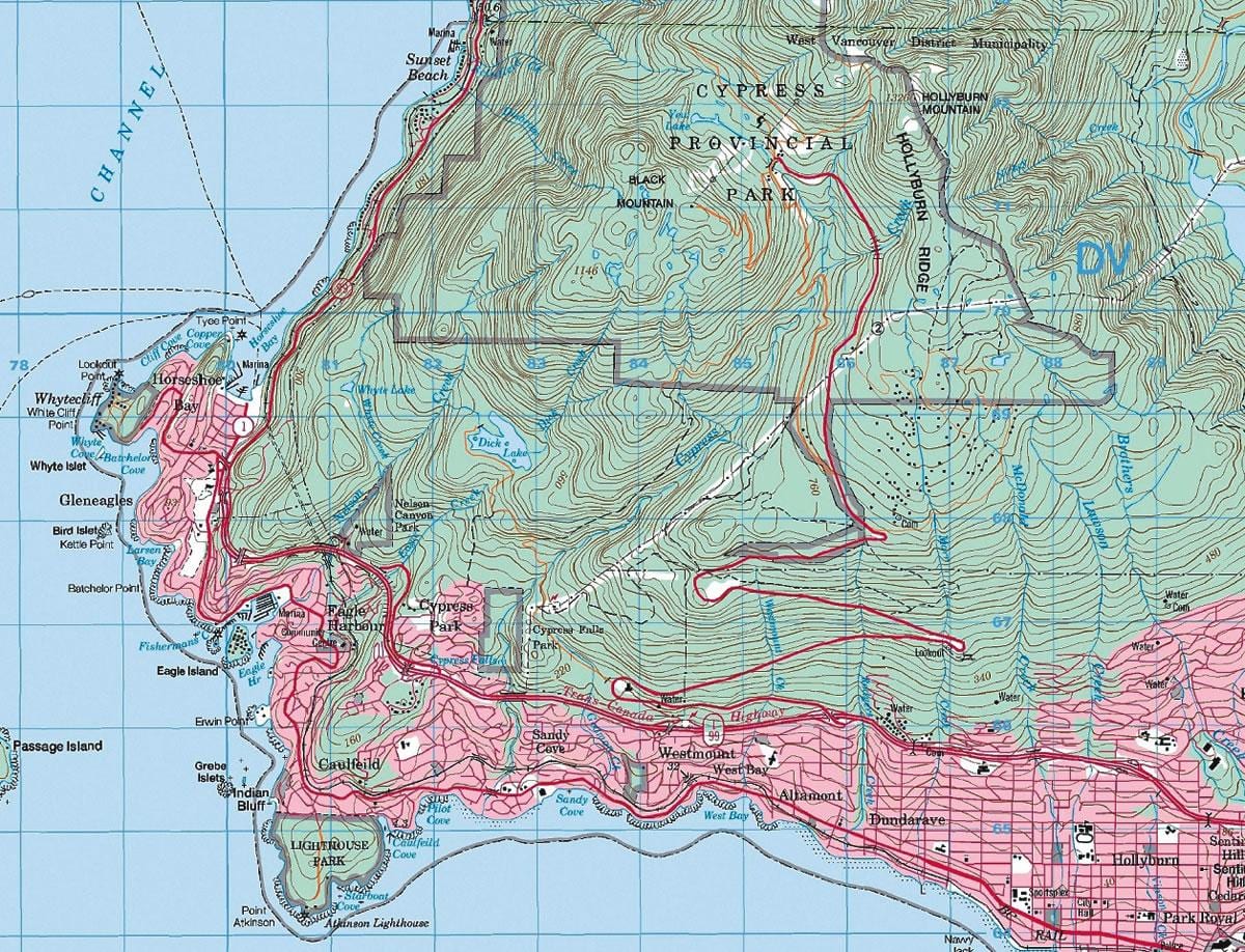 რუკა vancouver ტოპოგრაფიული