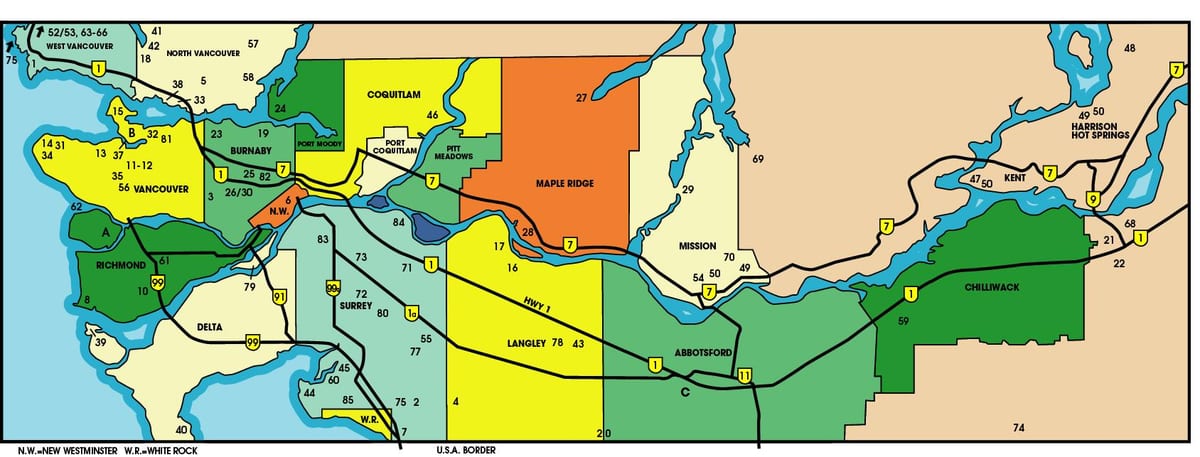 რუკა ქვედა მატერიკზე british columbia