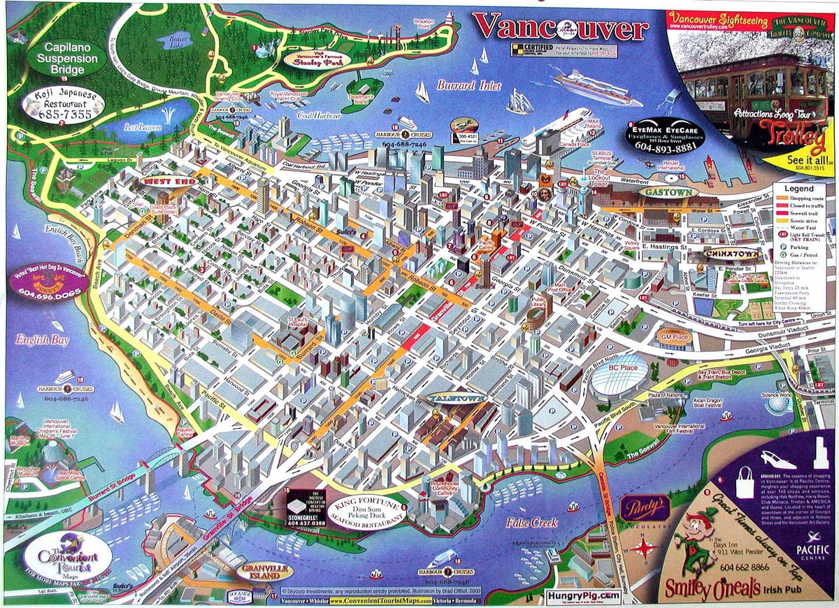 რუკა vancouver ძვ. წ. კანადა