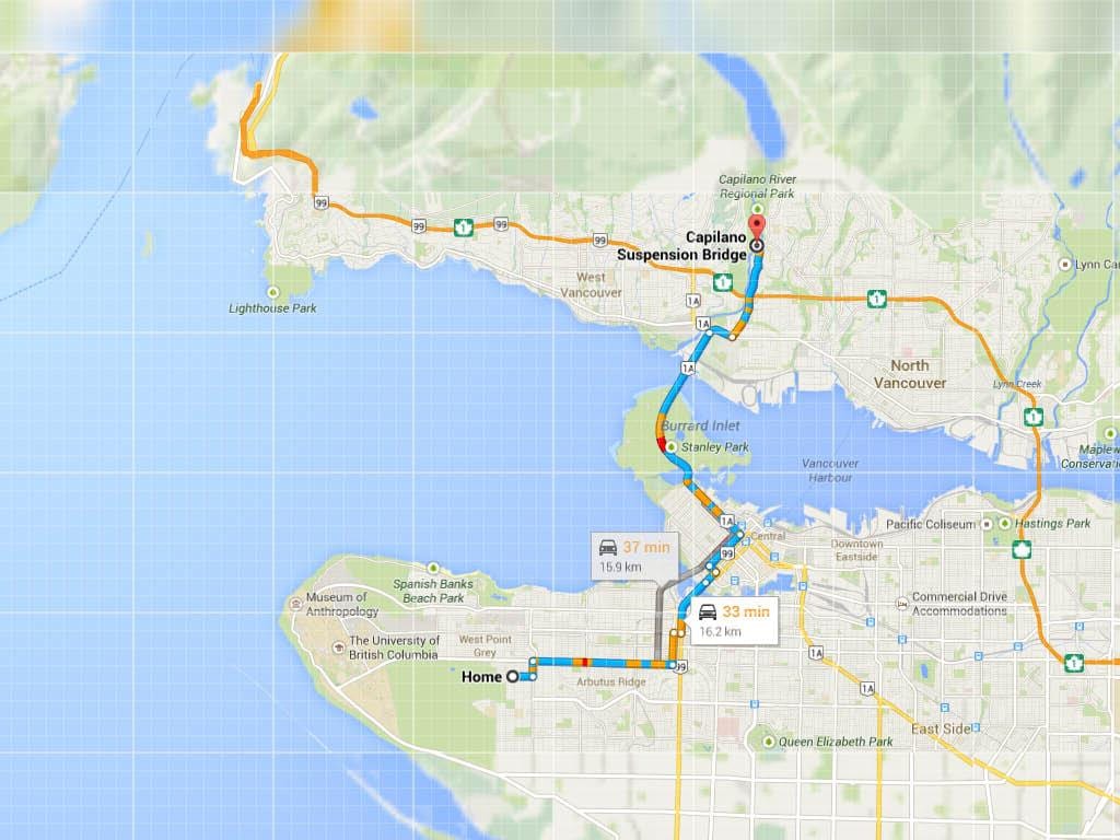 რუკა vancouver ხიდები