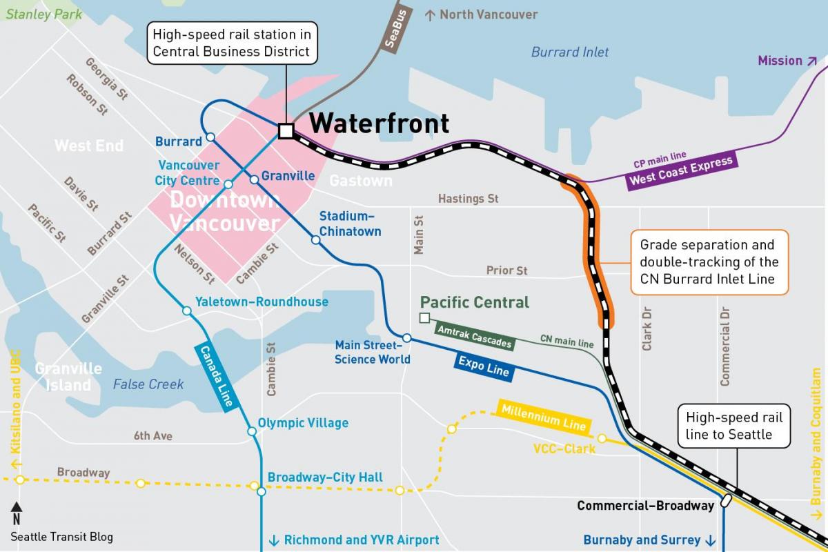 რუკა waterfront სადგური vancouver