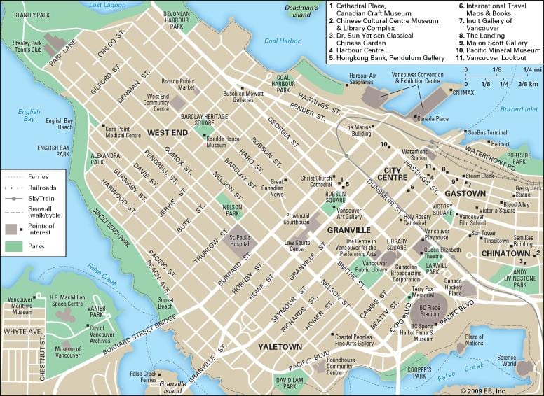 რუკა west end vancouver ძვ. წ.