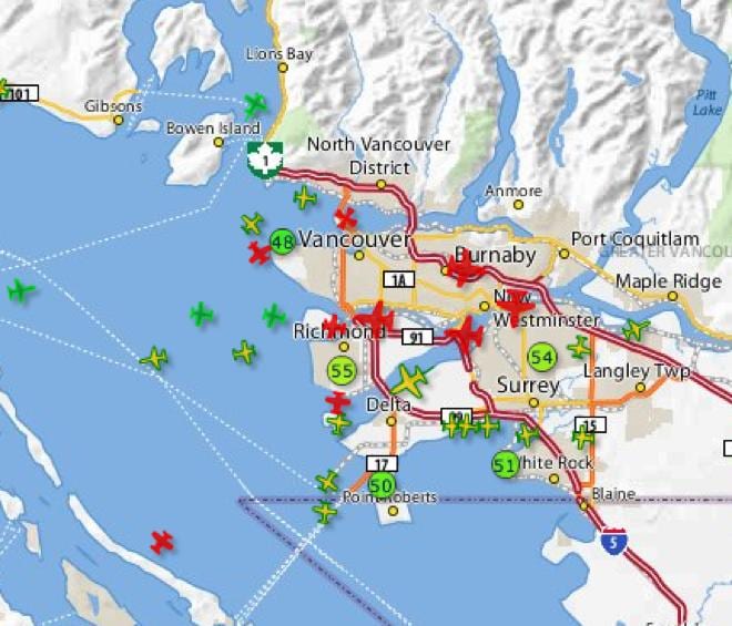 რუკა yvr ფრენის tracking