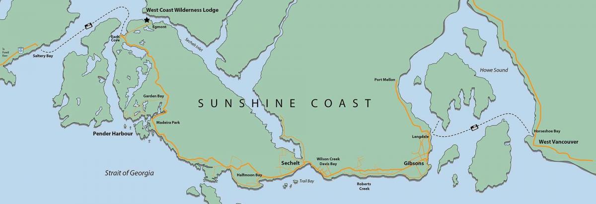 west coast ვანკუვერის კუნძულზე რუკა