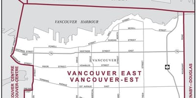 რუკა აღმოსავლეთ vancouver 