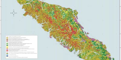 რუკა ვანკუვერის კუნძულზე გეოლოგიის