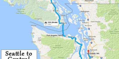 რუკა ვანკუვერის კუნძულზე road trip