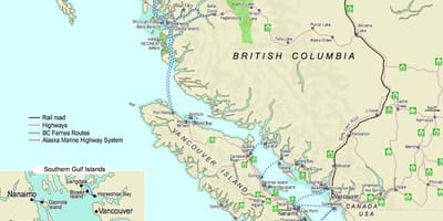 Ferries vancouver, რომ ვანკუვერის კუნძულზე რუკა