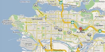 რუკა burnaby vancouver