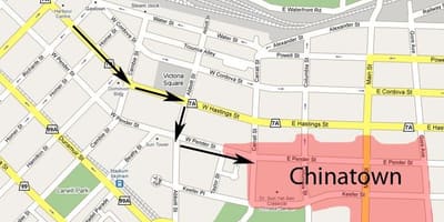 რუკა chinatown vancouver