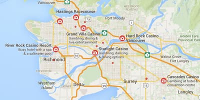 რუკა vancouver კაზინო