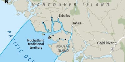 რუკა vancouver კუნძული პირველი ერების