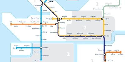 რუკა vancouver სატრანზიტო ზონა