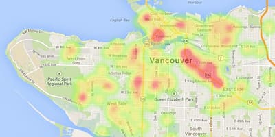 რუკა vancouver სითბოს