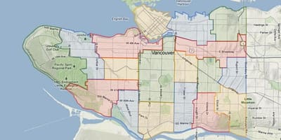 Vancouver სკოლის სამეურვეო საბჭოს წყალშემკრები რუკა