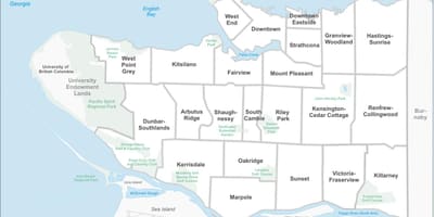 რუკა vancouver უბანი