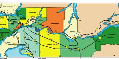 რუკა ქვედა მატერიკზე british columbia