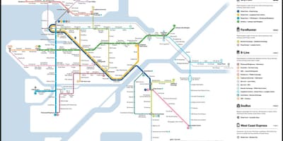 სატრანზიტო skytrain რუკა