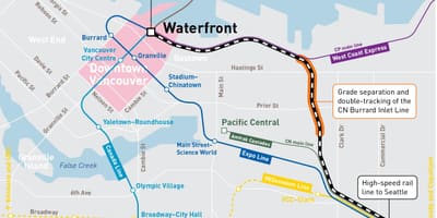 რუკა waterfront სადგური vancouver