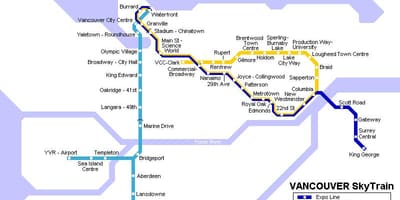 რუკა yvr skytrain