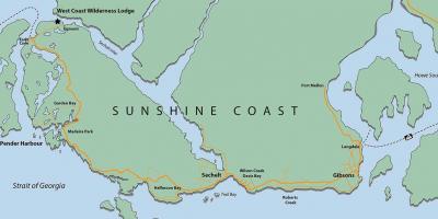 West coast ვანკუვერის კუნძულზე რუკა